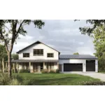 Ranch House Plan Front of Home - Barndominium Modern Farmhouse 056D-0153 - Shop House Plans and More