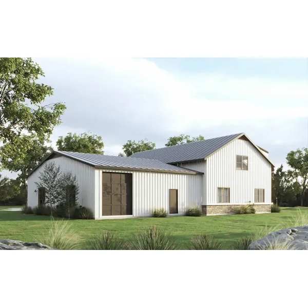 Ranch House Plan Rear Photo 01 - Barndominium Modern Farmhouse 056D-0153 - Shop House Plans and More