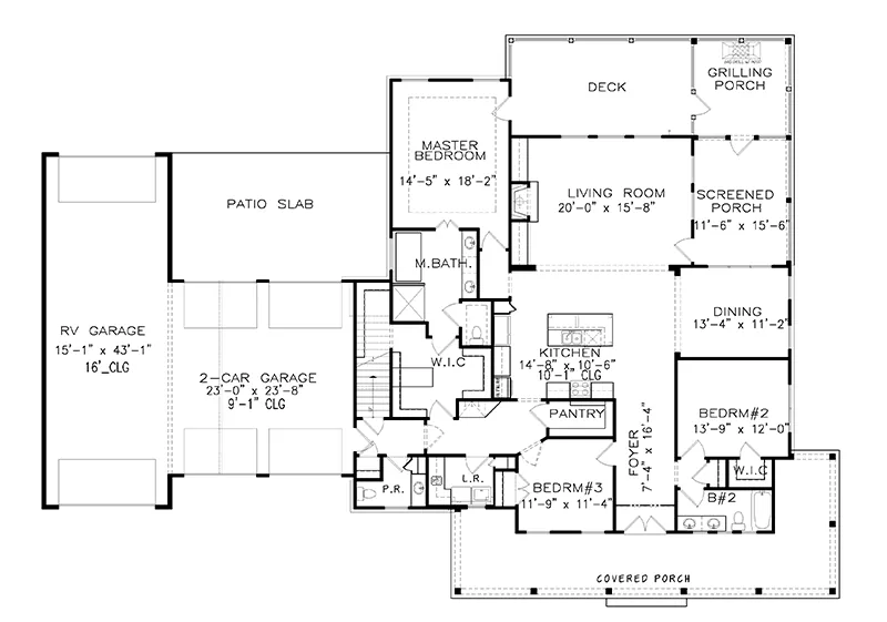 Farmhouse Plan First Floor - 056D-0156 | House Plans and More