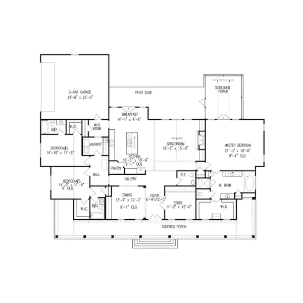 First Floor - 056D-0163 | House Plans and More