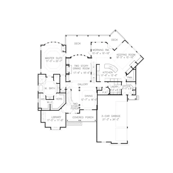 European House Plan First Floor - Bayonet Luxury Home 056S-0001 - Shop House Plans and More