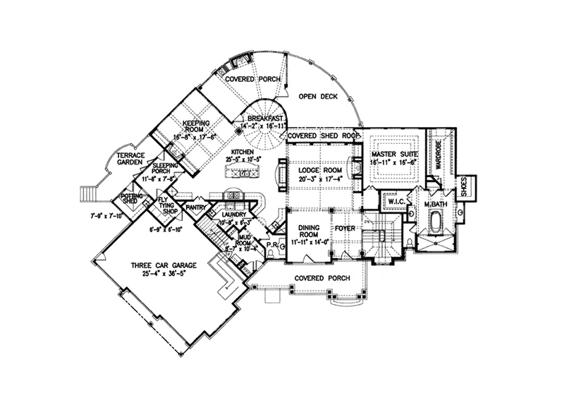 Country House Plan First Floor - Horizon Bay Luxury Home 056S-0002 - Search House Plans and More