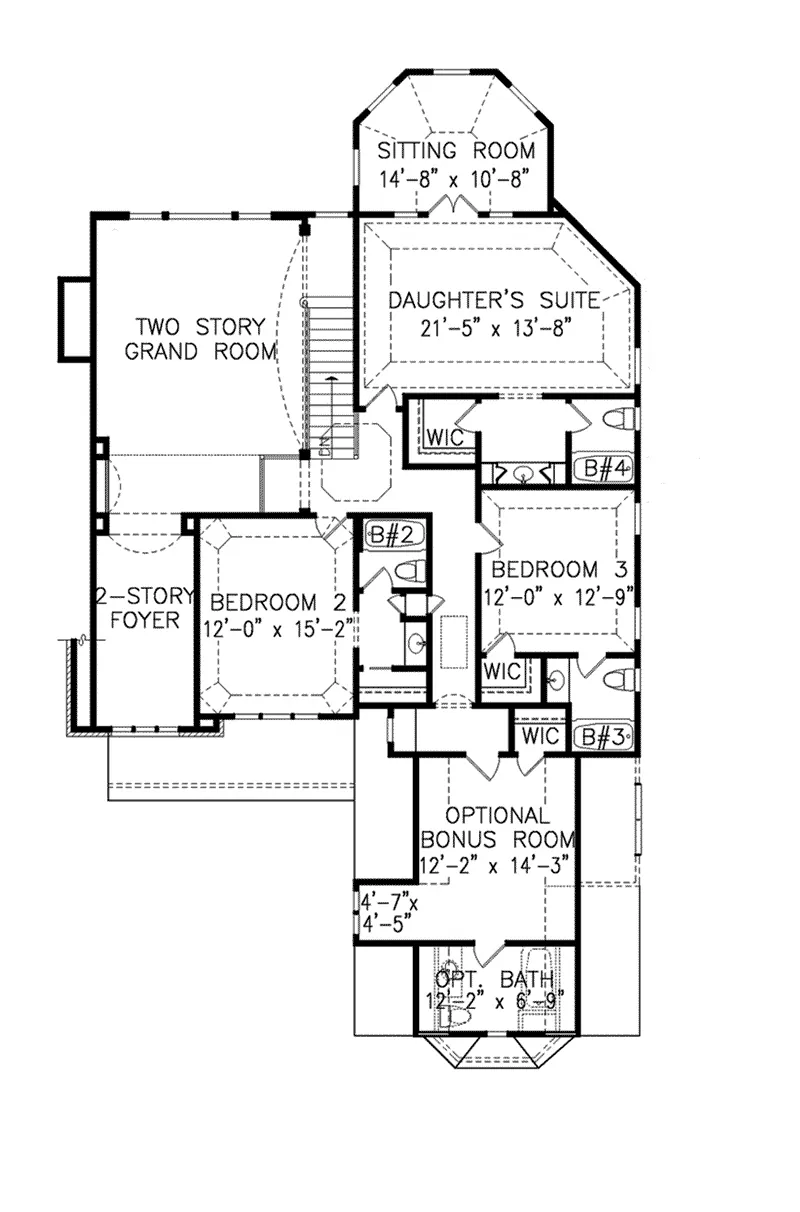 Shingle House Plan Second Floor - 056S-0003 - Shop House Plans and More