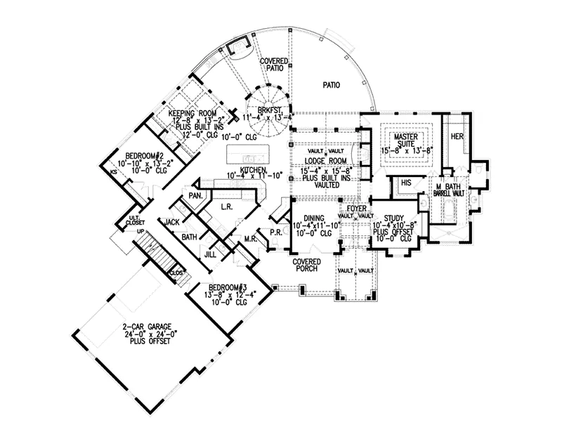 European House Plan First Floor - 056S-0004 - Shop House Plans and More