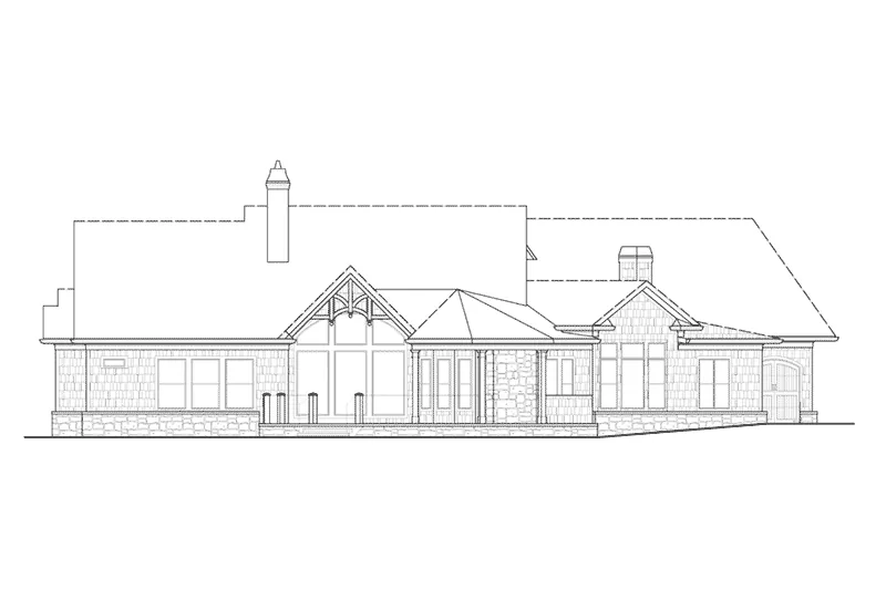 Arts & Crafts House Plan Rear Elevation - 056S-0004 - Shop House Plans and More