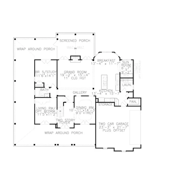 Luxury House Plan First Floor - Ava Bay Modern Farmhouse 056S-0005 - Shop House Plans and More