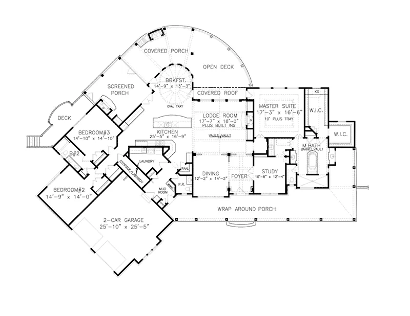 Beach & Coastal House Plan First Floor - 056S-0006 - Shop House Plans and More