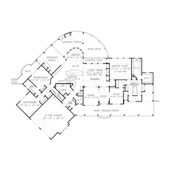 Florida House Plan First Floor - Bonaire Lane Modern Farmhouse 056S-0006 - Shop House Plans and More