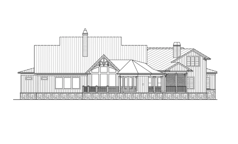 Country House Plan Rear Elevation - 056S-0006 - Shop House Plans and More