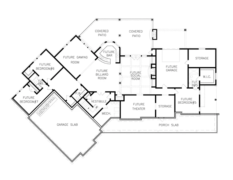 Farmhouse Plan Basement Floor - 056S-0007 - Shop House Plans and More
