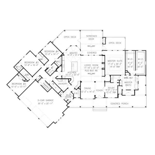 Farmhouse Plan First Floor - Edison Pier Modern Farmhouse 056S-0007 - Shop House Plans and More