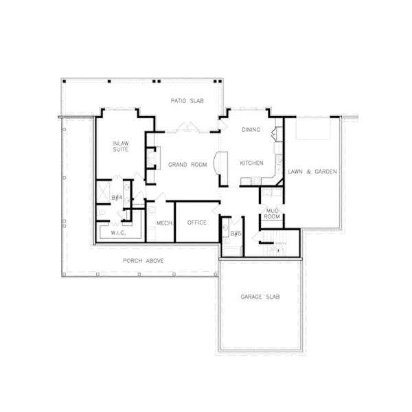 Florida House Plan Lower Level Floor - Hartle Modern Farmhouse 056S-0008 - Shop House Plans and More