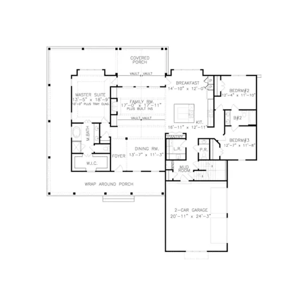 Florida House Plan First Floor - Mark Harbor Modern Farmhouse 056D-0009 - Shop House Plans and More