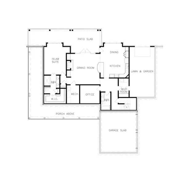 Florida House Plan Lower Level Floor - Mark Harbor Modern Farmhouse 056D-0009 - Shop House Plans and More