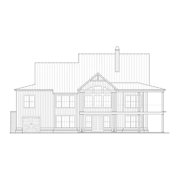 Florida House Plan Rear Elevation - Mark Harbor Modern Farmhouse 056D-0009 - Shop House Plans and More