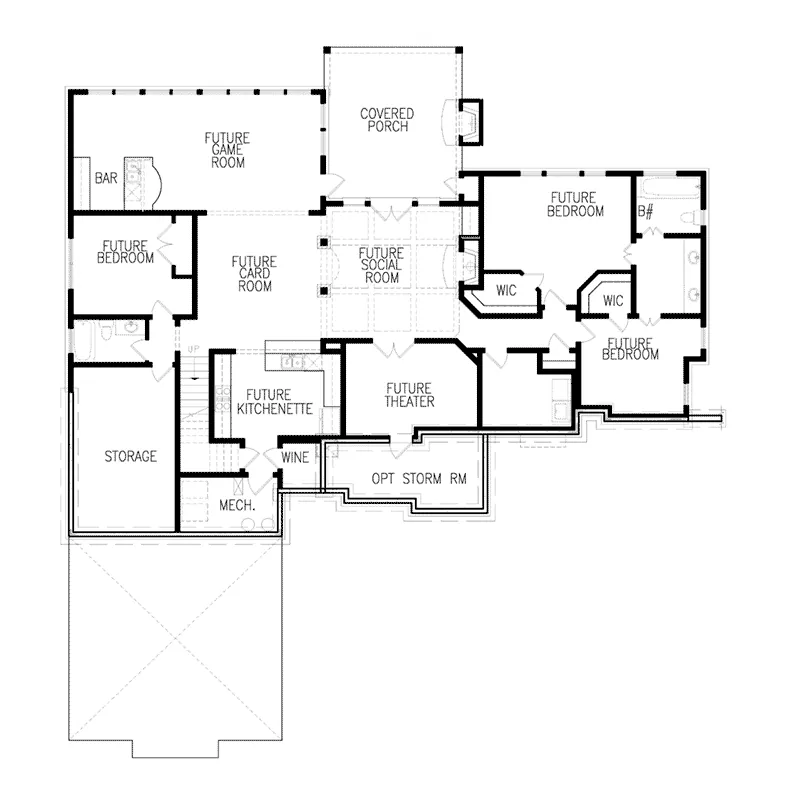 Traditional House Plan Lower Level Floor - 056S-0010 - Shop House Plans and More