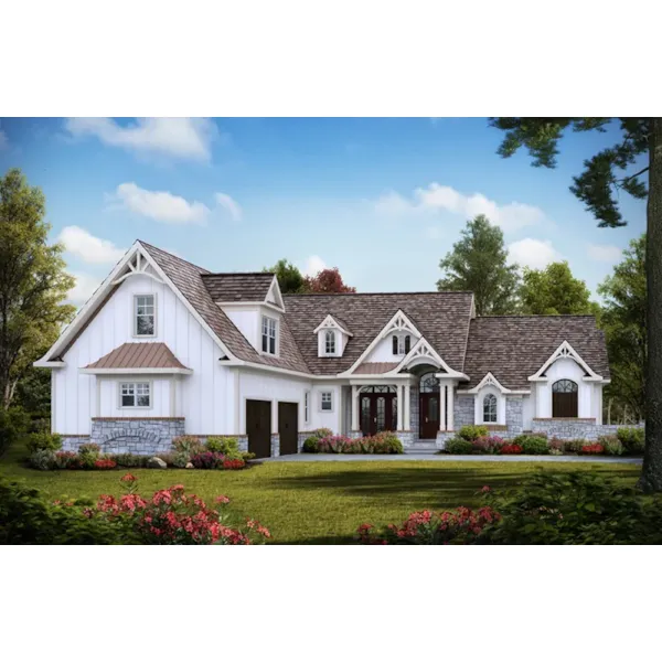 European House Plan Front of Home - Persimmon Craftsman Home 056S-0011 - Shop House Plans and More