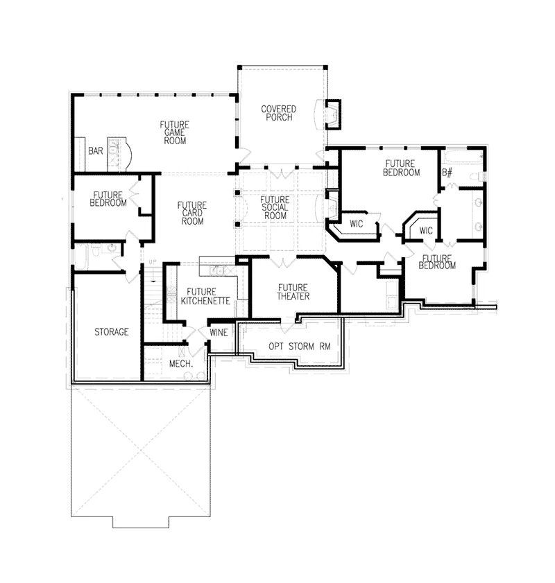 European House Plan Lower Level Floor - 056S-0011 - Shop House Plans and More