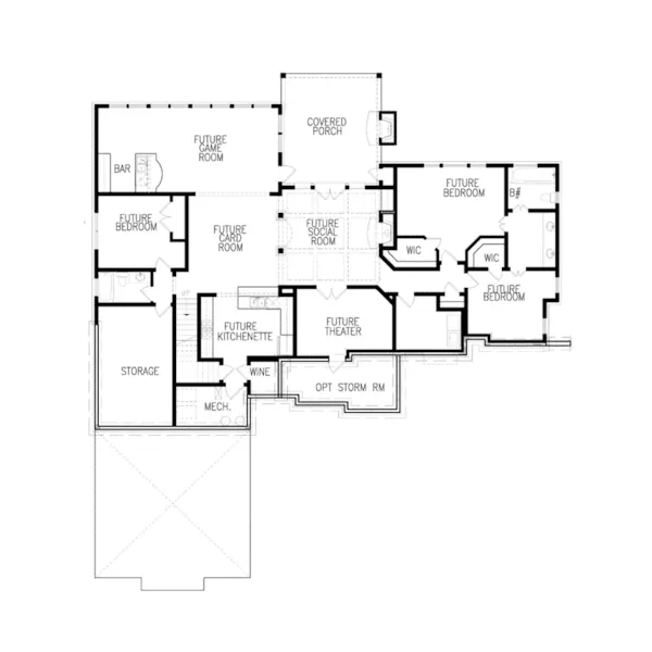 European House Plan Lower Level Floor - Persimmon Craftsman Home 056S-0011 - Shop House Plans and More