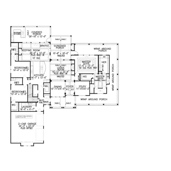 Farmhouse Plan First Floor - Rollin Modern Farmhouse 056D-0012 - Shop House Plans and More