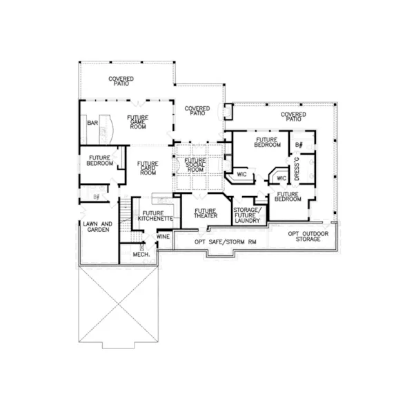 Farmhouse Plan Lower Level Floor - Rollin Modern Farmhouse 056D-0012 - Shop House Plans and More