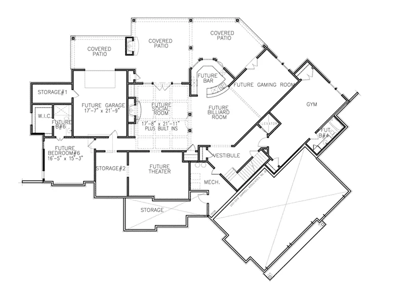 Country House Plan Basement Floor - 056S-0013 - Shop House Plans and More
