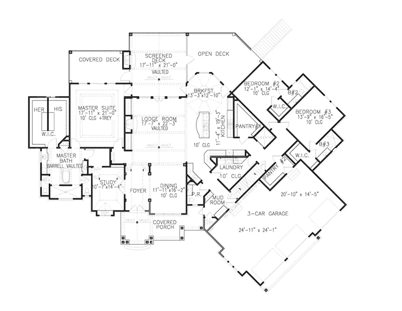 European House Plan First Floor - 056S-0013 - Shop House Plans and More
