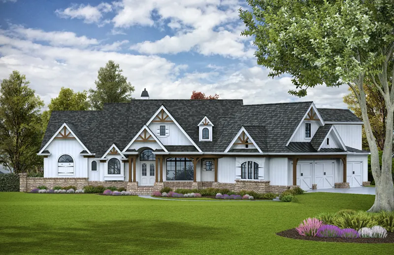 European House Plan Front of Home - 056S-0013 - Shop House Plans and More