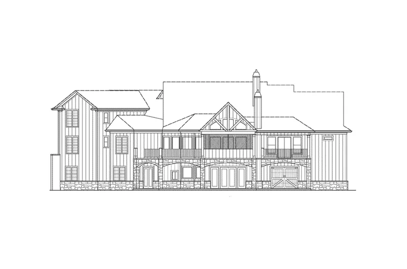 European House Plan Rear Elevation - 056S-0013 - Shop House Plans and More