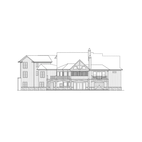 Ranch House Plan Rear Elevation - Swan Lake Craftsman Home 056S-0013 - Shop House Plans and More