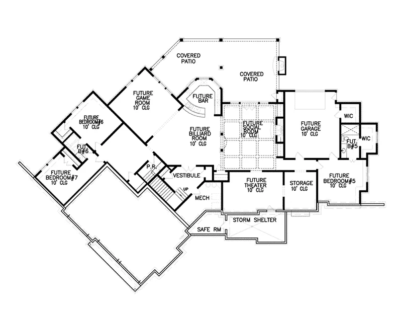 Country French House Plan Lower Level Floor - 056S-0014 - Shop House Plans and More