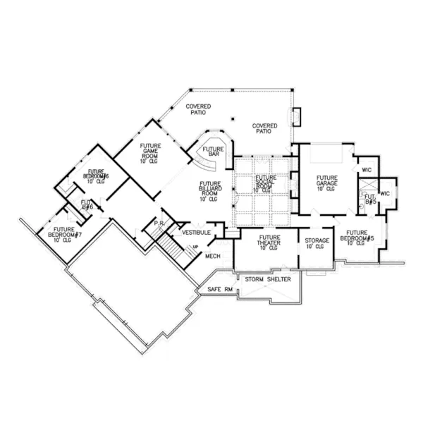 Country House Plan Lower Level Floor - Waycross Bay Craftsman Home 056S-0014 - Shop House Plans and More