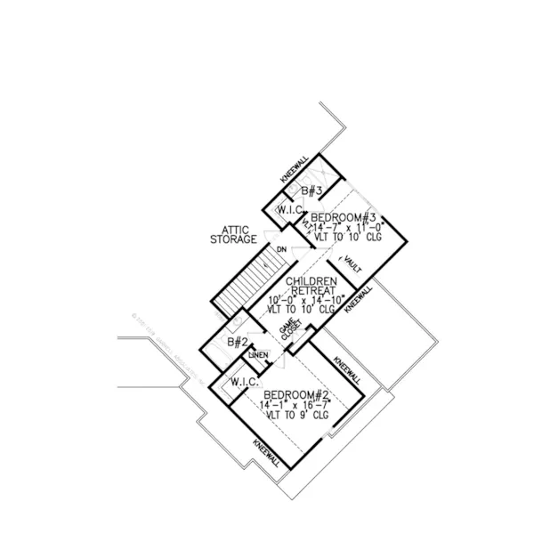 Mountain House Plan Second Floor - Jensen Cove Craftsman Home 056S-0015 - Shop House Plans and More