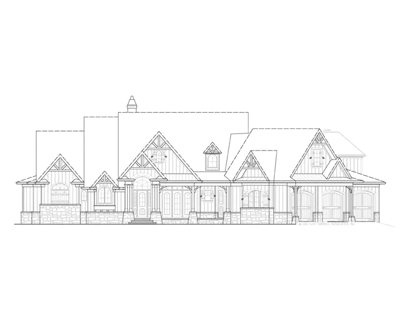 Rustic House Plan Front Elevation - 056S-0015 - Shop House Plans and More