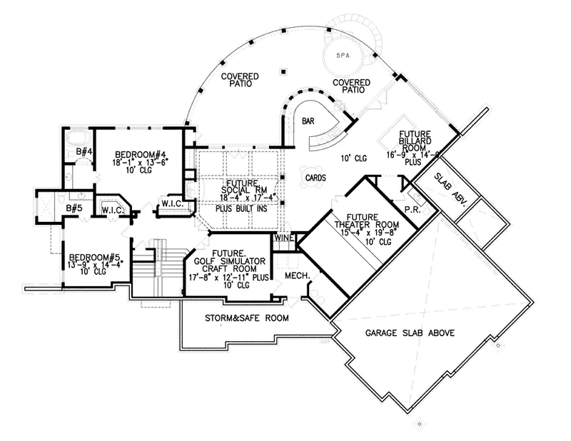 Rustic House Plan Lower Level Floor - 056S-0015 - Shop House Plans and More