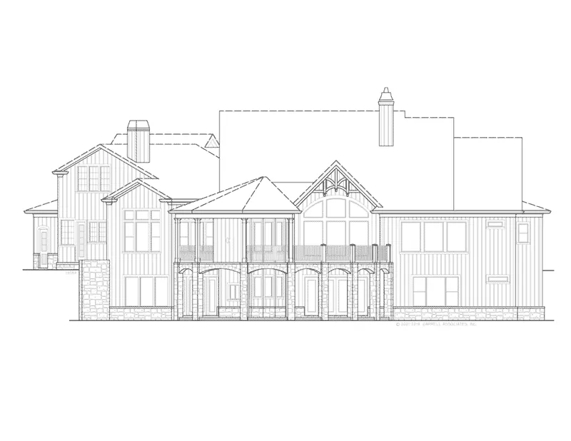 Rustic House Plan Rear Elevation - 056S-0015 - Shop House Plans and More