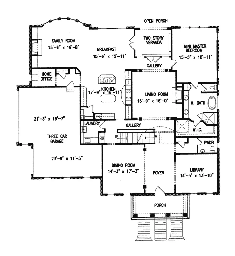 Traditional House Plan First Floor - 056S-0016 - Shop House Plans and More