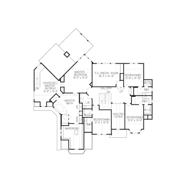 Luxury House Plan Second Floor - Farr Oak European Home 056S-0017 - Shop House Plans and More