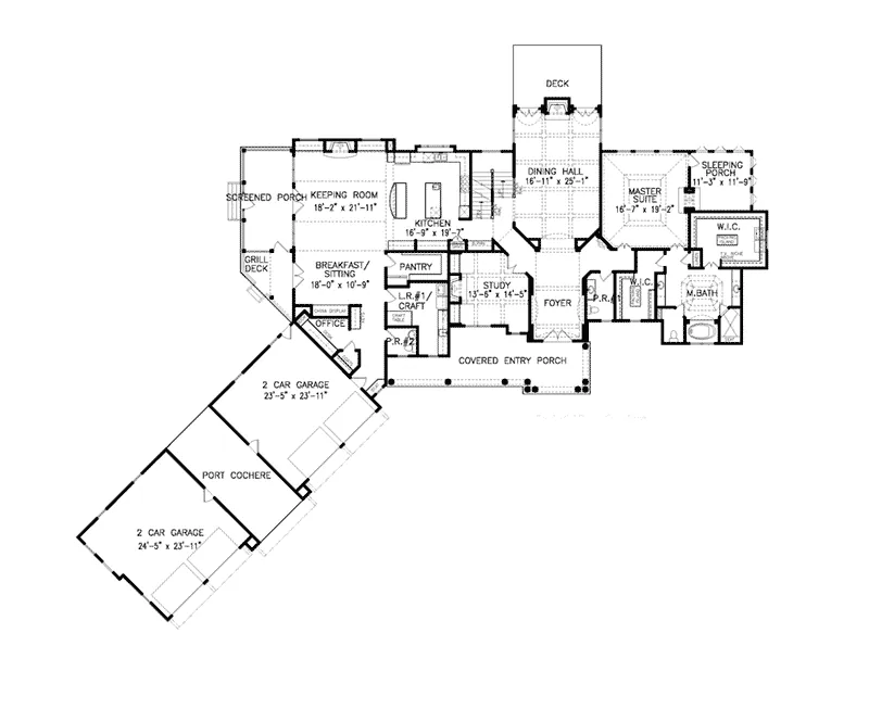 European House Plan First Floor - Dolan Ridge Luxury Home 056S-0018 - Shop House Plans and More