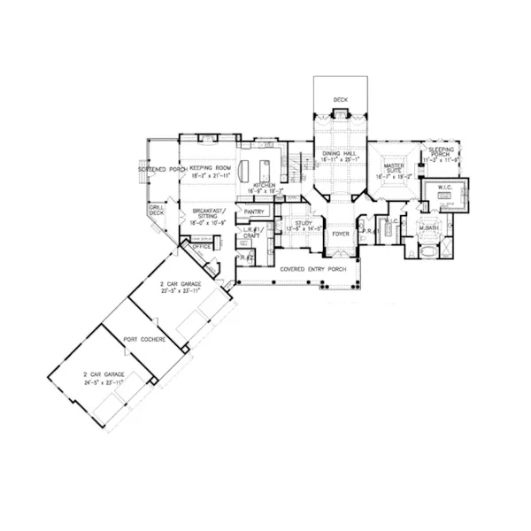 European House Plan First Floor - Dolan Ridge Luxury Home 056S-0018 - Shop House Plans and More