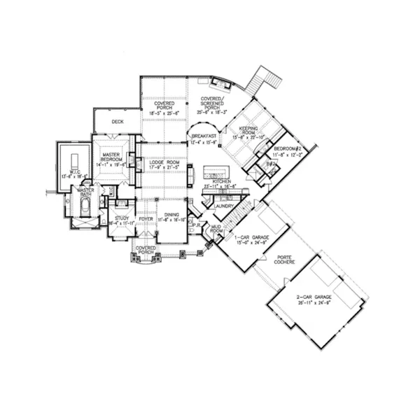 Craftsman House Plan First Floor - Murphy Cove Luxury Home 056S-0019 - Shop House Plans and More