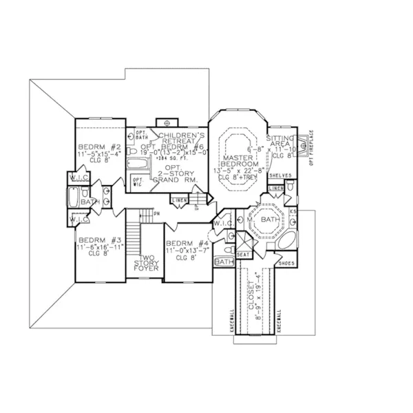 Waterfront House Plan Second Floor - Mattox Hill Modern Farmhouse 056S-0021 - Shop House Plans and More