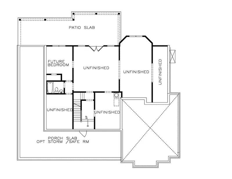 Lake House Plan Lower Level Floor - Mattox Hill Modern Farmhouse 056S-0021 - Shop House Plans and More