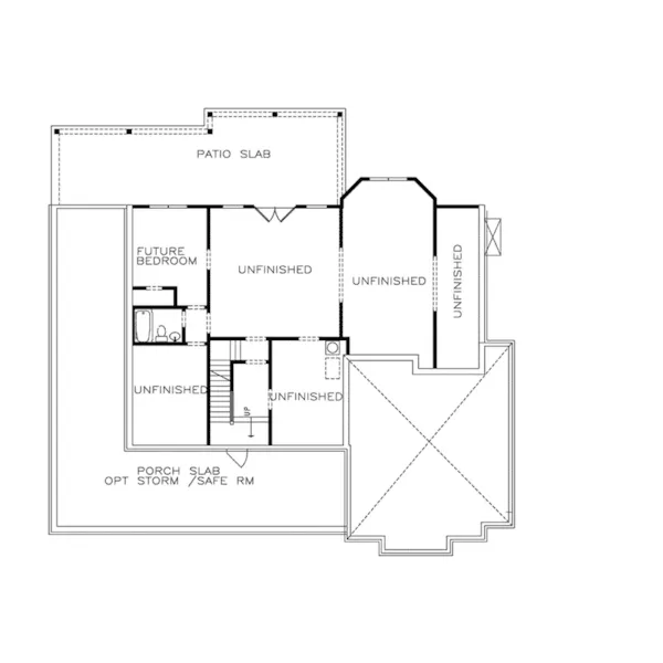 Waterfront House Plan Lower Level Floor - Mattox Hill Modern Farmhouse 056S-0021 - Shop House Plans and More