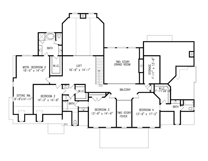 Traditional House Plan Second Floor - 056S-0022 - Shop House Plans and More
