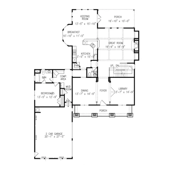 Country House Plan First Floor - Ash Brook Luxury Home 056S-0023 - Shop House Plans and More