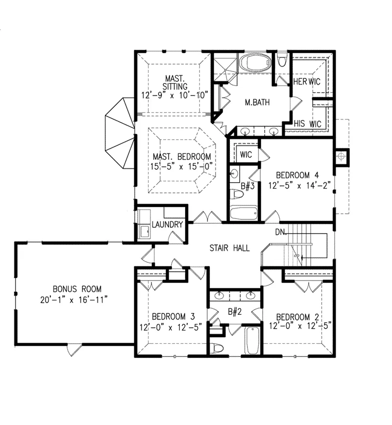 Country House Plan Second Floor - 056S-0023 - Shop House Plans and More
