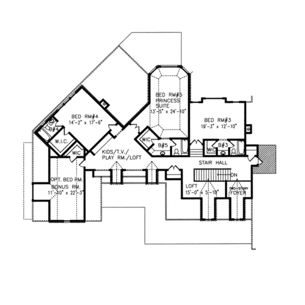 Country French House Plan Second Floor - Ashland Hill Luxury Home 056S-0024 - Shop House Plans and More