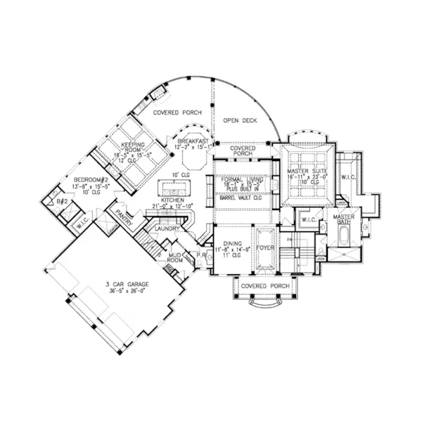 Colonial House Plan First Floor - Burke Terrace Luxury Home 056S-0027 - Shop House Plans and More