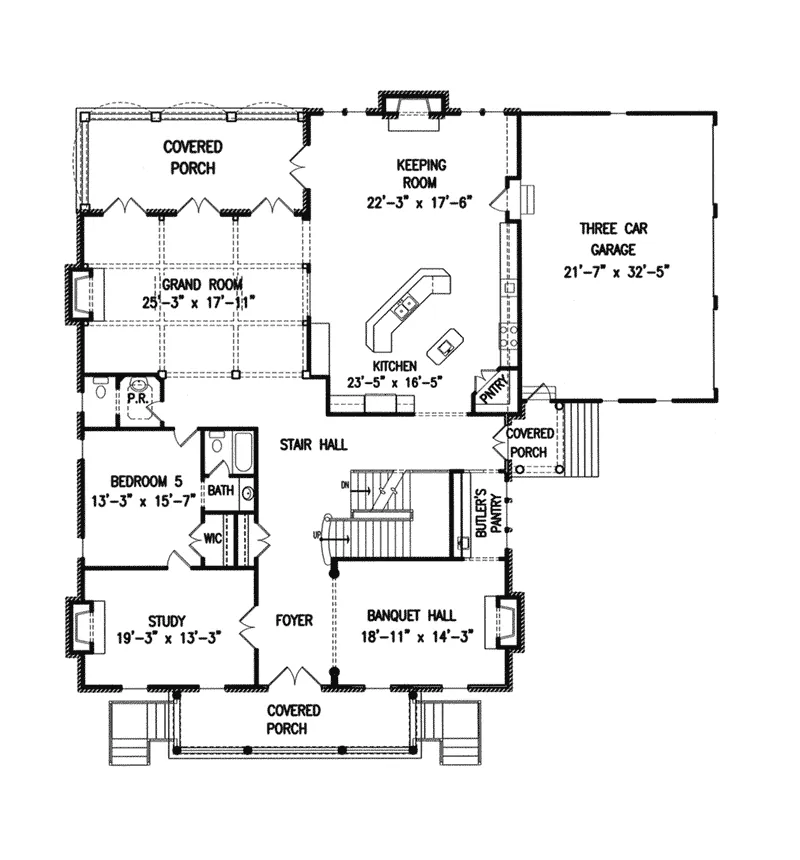 Colonial House Plan First Floor - 056S-0031 - Shop House Plans and More
